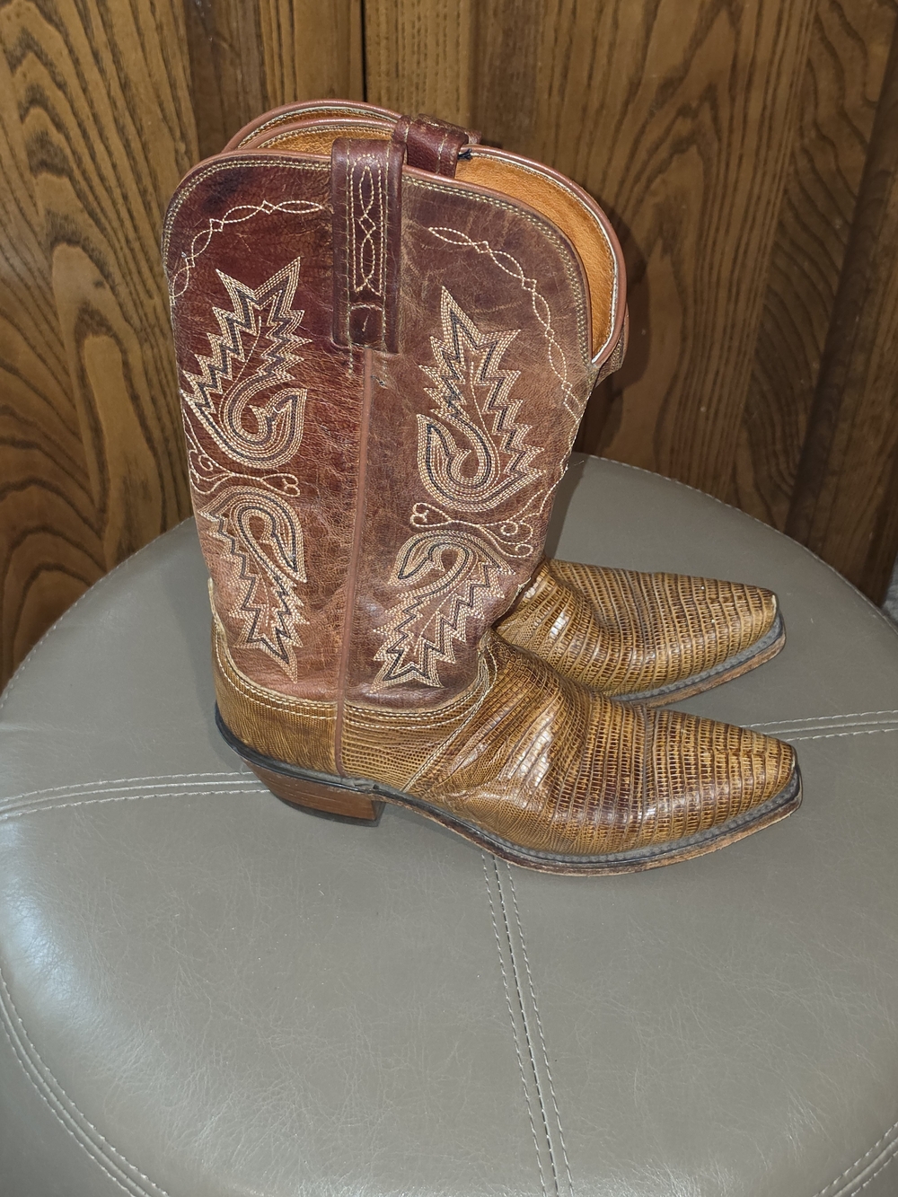 Lucchese 1883  Brown Lizard Western Cowboy Boots Women’s Size 6 B N4002
